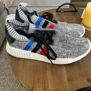 Adidas NMD R1 Primeknit Sneakers - Black, White, Red, Blue